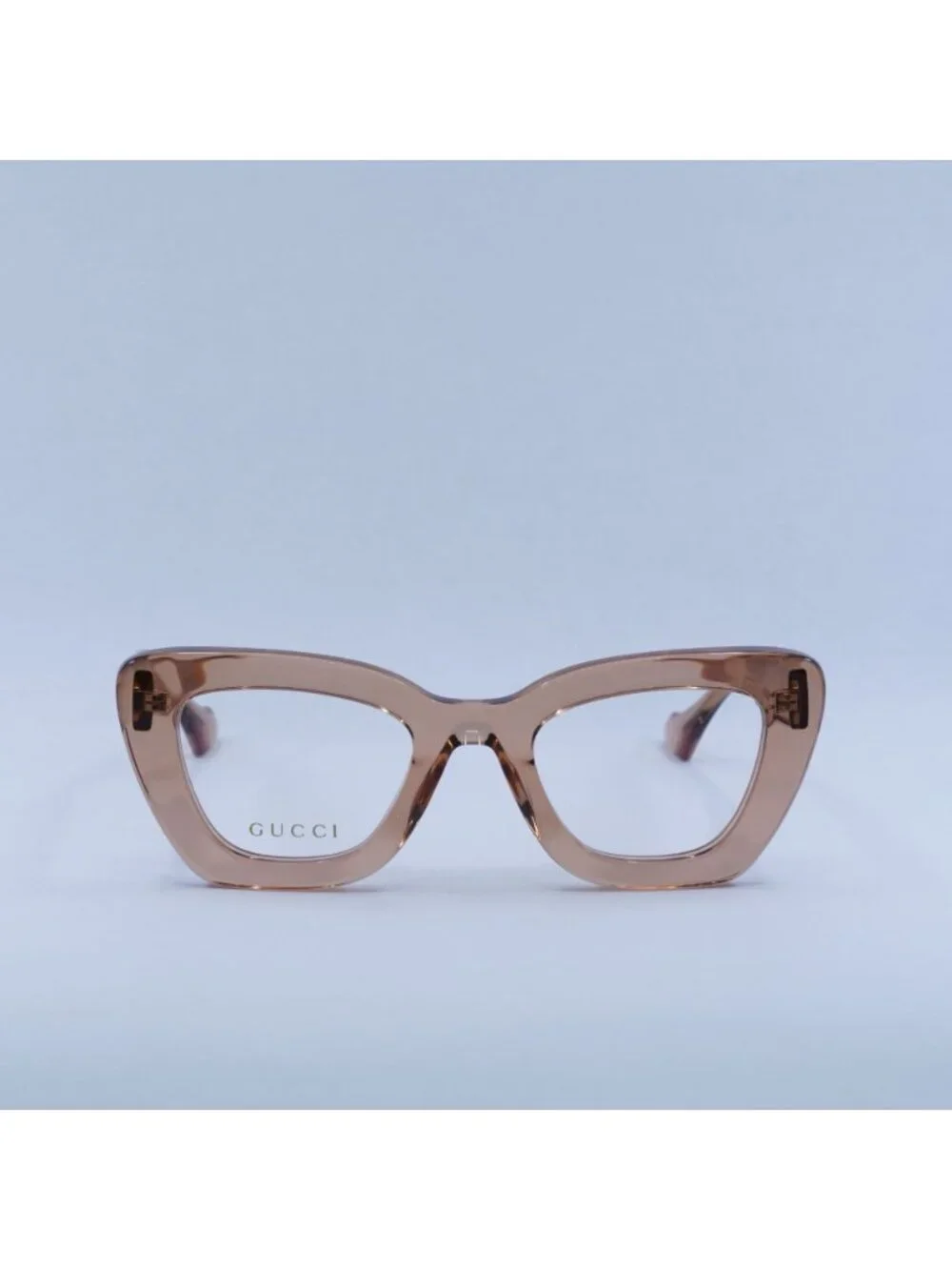 Gucci GG1555O 004 Eyeglasses Brown 50mm Cat Eye Frame